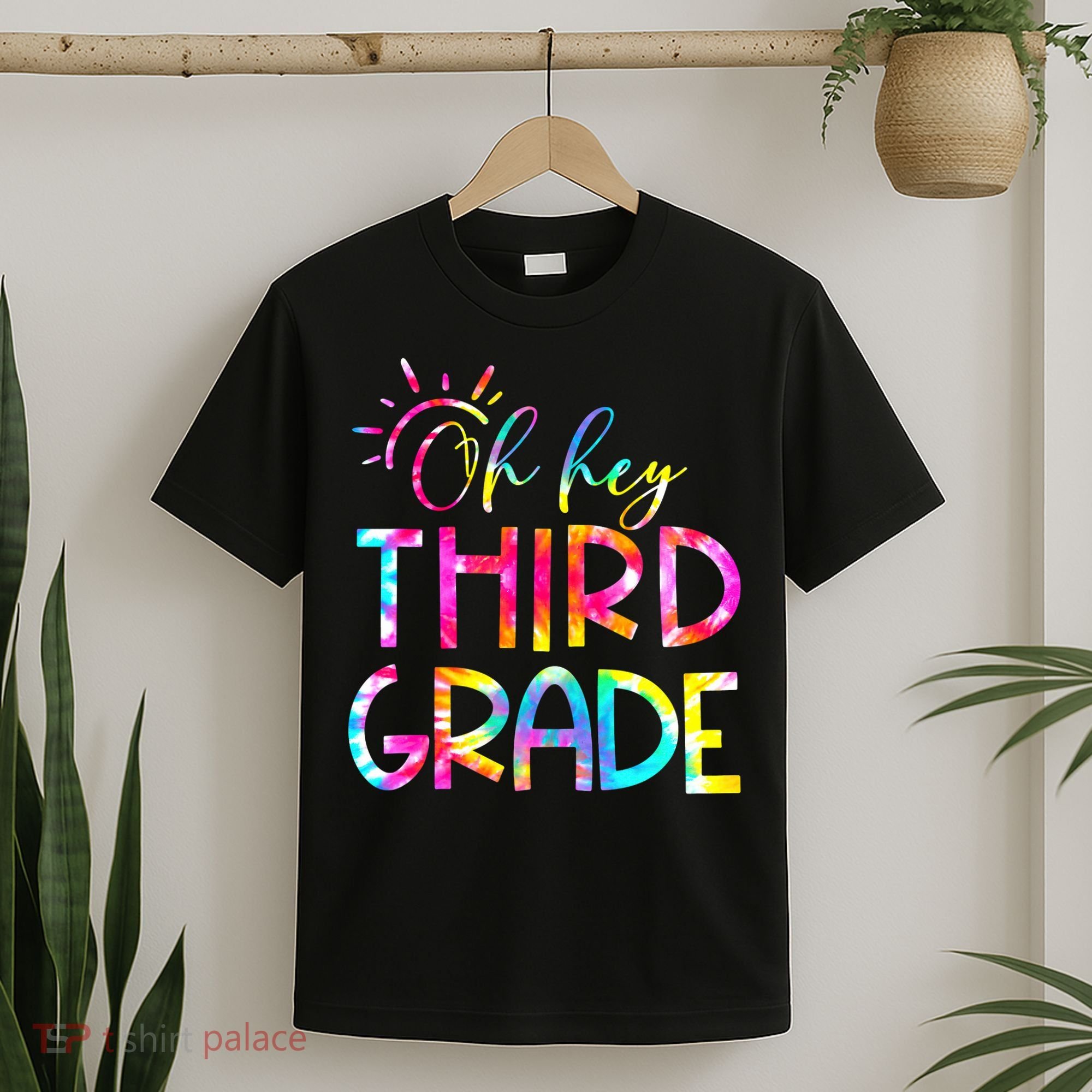 Tie Dye Hello 3rd Third Grade Teacher Student Back To School T-Shirt