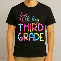 Tie Dye Hello 3rd Third Grade Teacher Student Back To School T-Shirt thumb 3