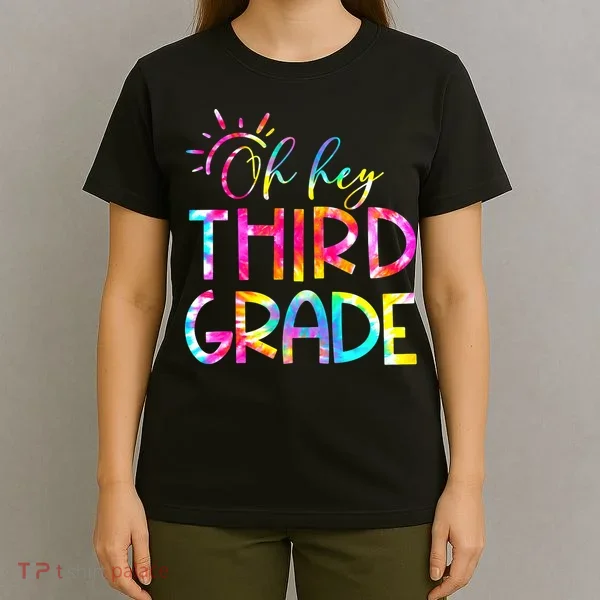 Tie Dye Hello 3rd Third Grade Teacher Student Back To School T-Shirt