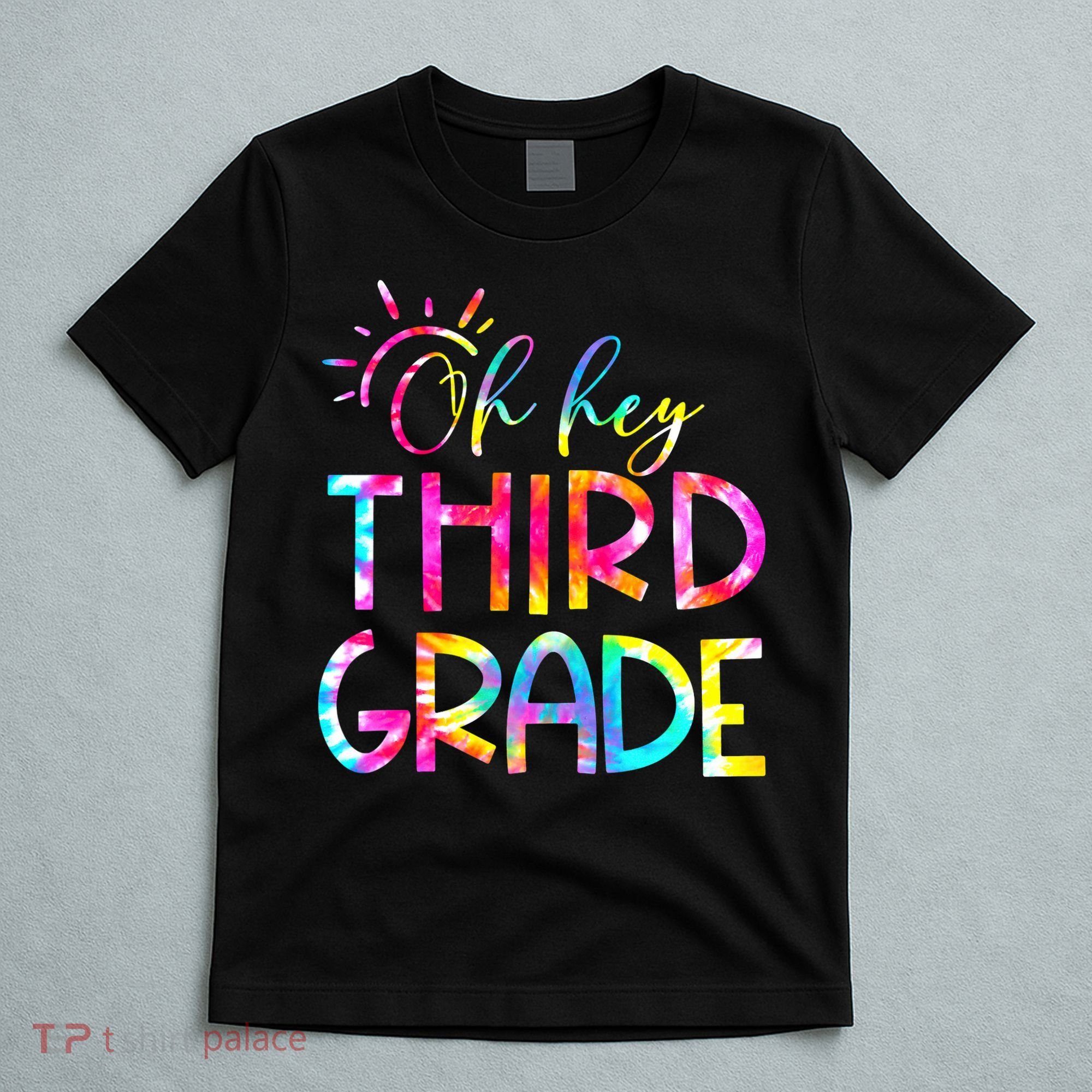 Tie Dye Hello 3rd Third Grade Teacher Student Back To School T-Shirt
