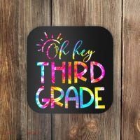 Tie Dye Hello 3rd Third Grade Teacher Student Back To School Coaster thumb 0