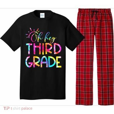 Tie Dye Hello 3rd Third Grade Teacher Student Back To School Pajama Set