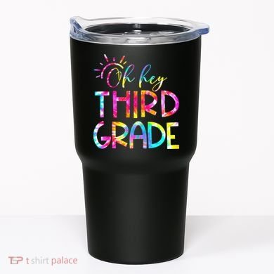 Tie Dye Hello 3rd Third Grade Teacher Student Back To School Tumbler