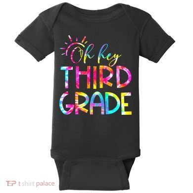 Tie Dye Hello 3rd Third Grade Teacher Student Back To School Baby Bodysuit