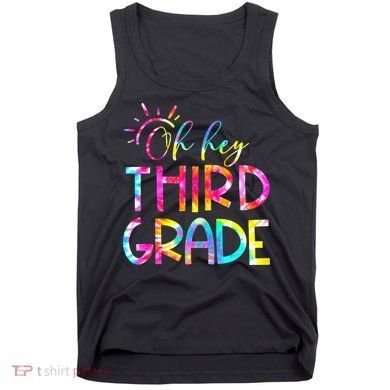 Tie Dye Hello 3rd Third Grade Teacher Student Back To School Tank Top