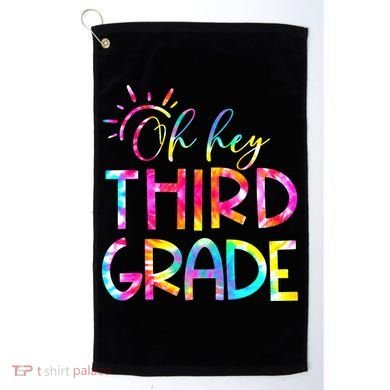 Tie Dye Hello 3rd Third Grade Teacher Student Back To School Golf Towel
