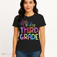 Tie Dye Hello 3rd Third Grade Teacher Student Back To School Women's T-Shirt thumb 4