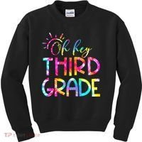 Tie Dye Hello 3rd Third Grade Teacher Student Back To School Kids Sweatshirt thumb 0