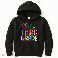 Tie Dye Hello 3rd Third Grade Teacher Student Back To School Kids Hoodie thumb 0