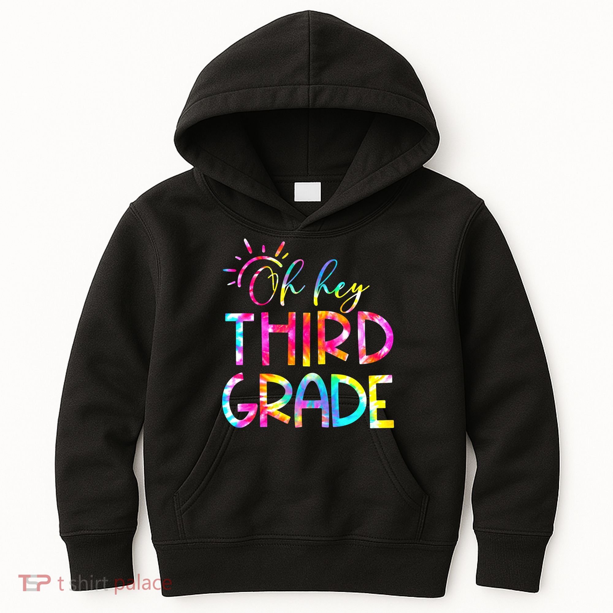 Tie Dye Hello 3rd Third Grade Teacher Student Back To School Kids Hoodie