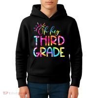 Tie Dye Hello 3rd Third Grade Teacher Student Back To School Kids Hoodie thumb 4