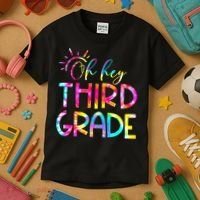 Tie Dye Hello 3rd Third Grade Teacher Student Back To School Kids T-Shirt thumb 3
