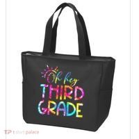 Tie Dye Hello 3rd Third Grade Teacher Student Back To School Tote Bag thumb 3