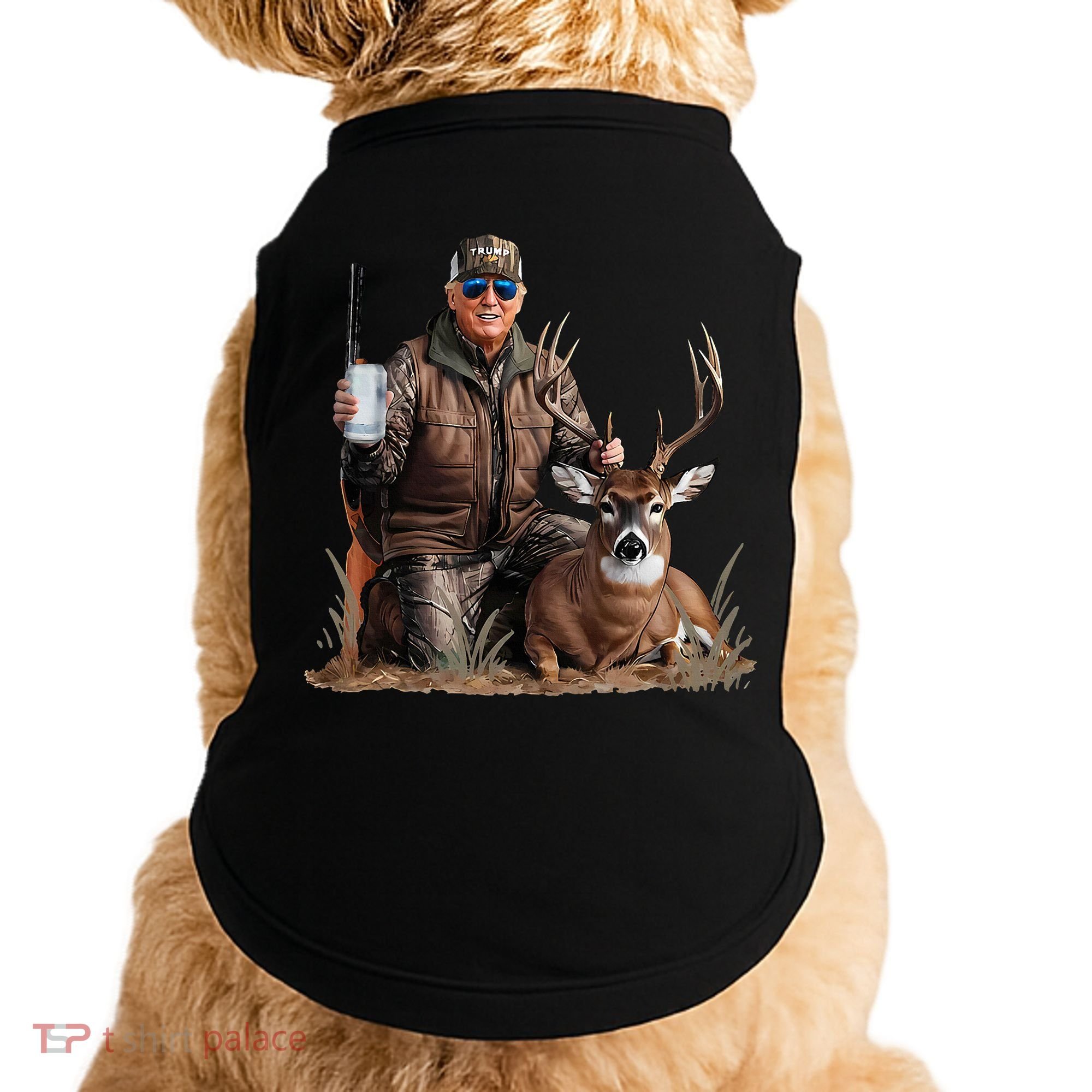 Trump Deer Hunting Donald Trump Old School Camouflage Doggie Tank