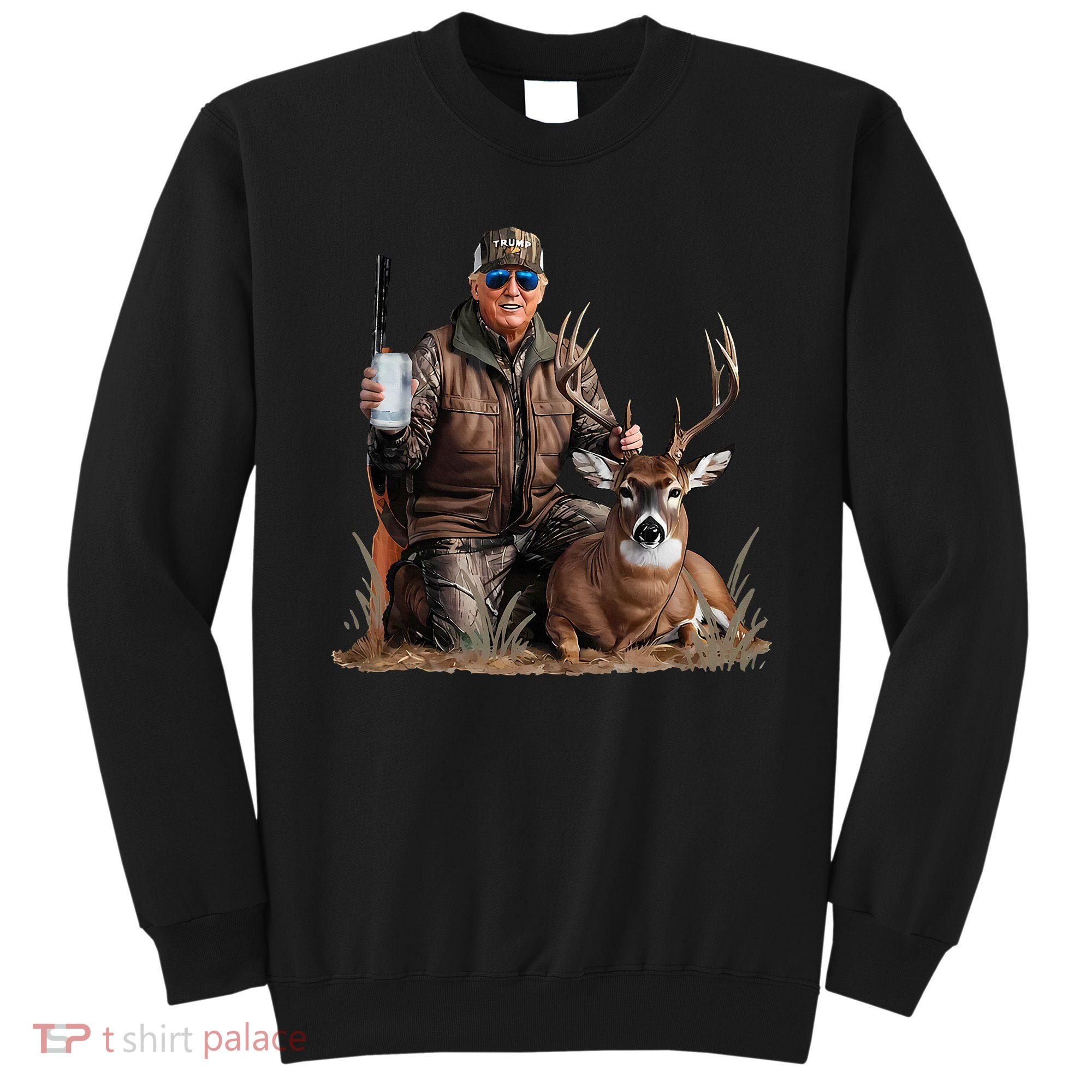Trump Deer Hunting Donald Trump Old School Camouflage Sweatshirt