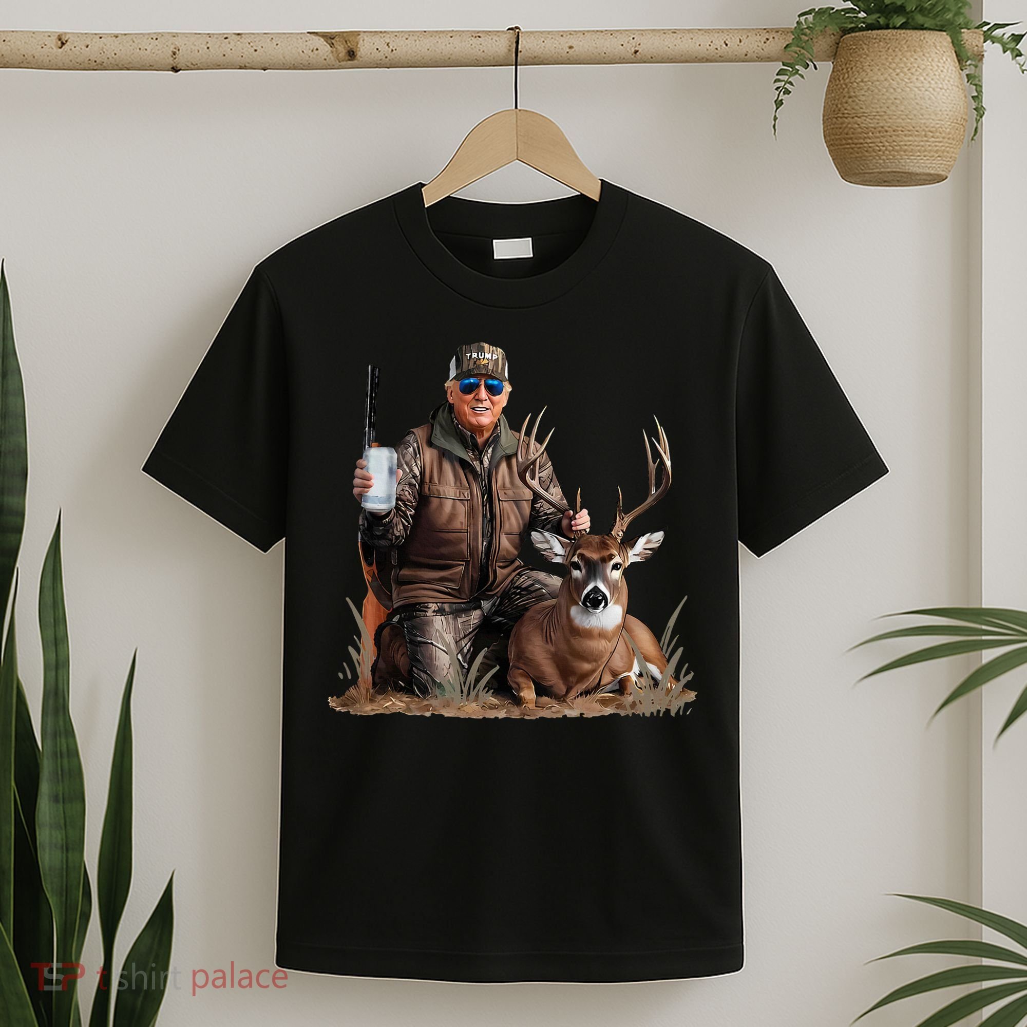 Trump Deer Hunting Donald Trump Old School Camouflage T-Shirt