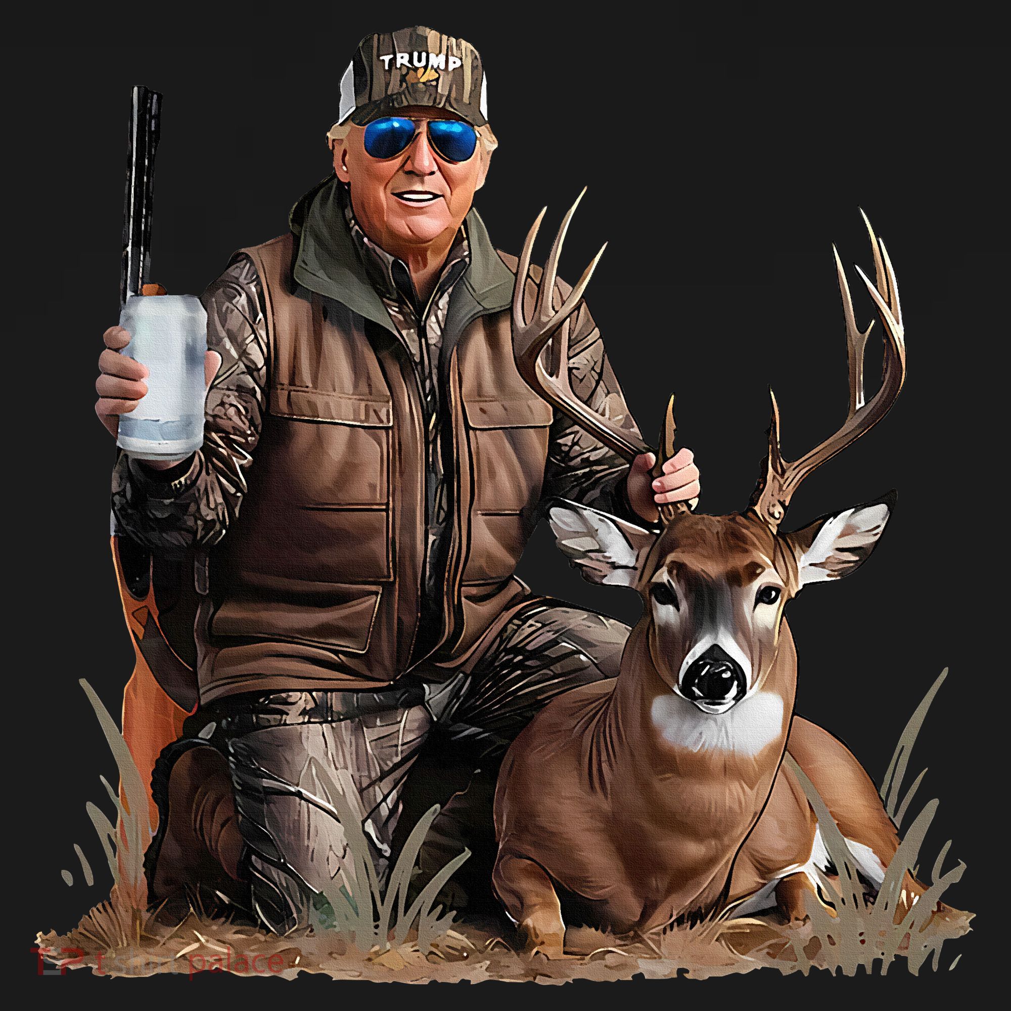 Trump Deer Hunting Donald Trump Old School Camouflage Women's Hoodie