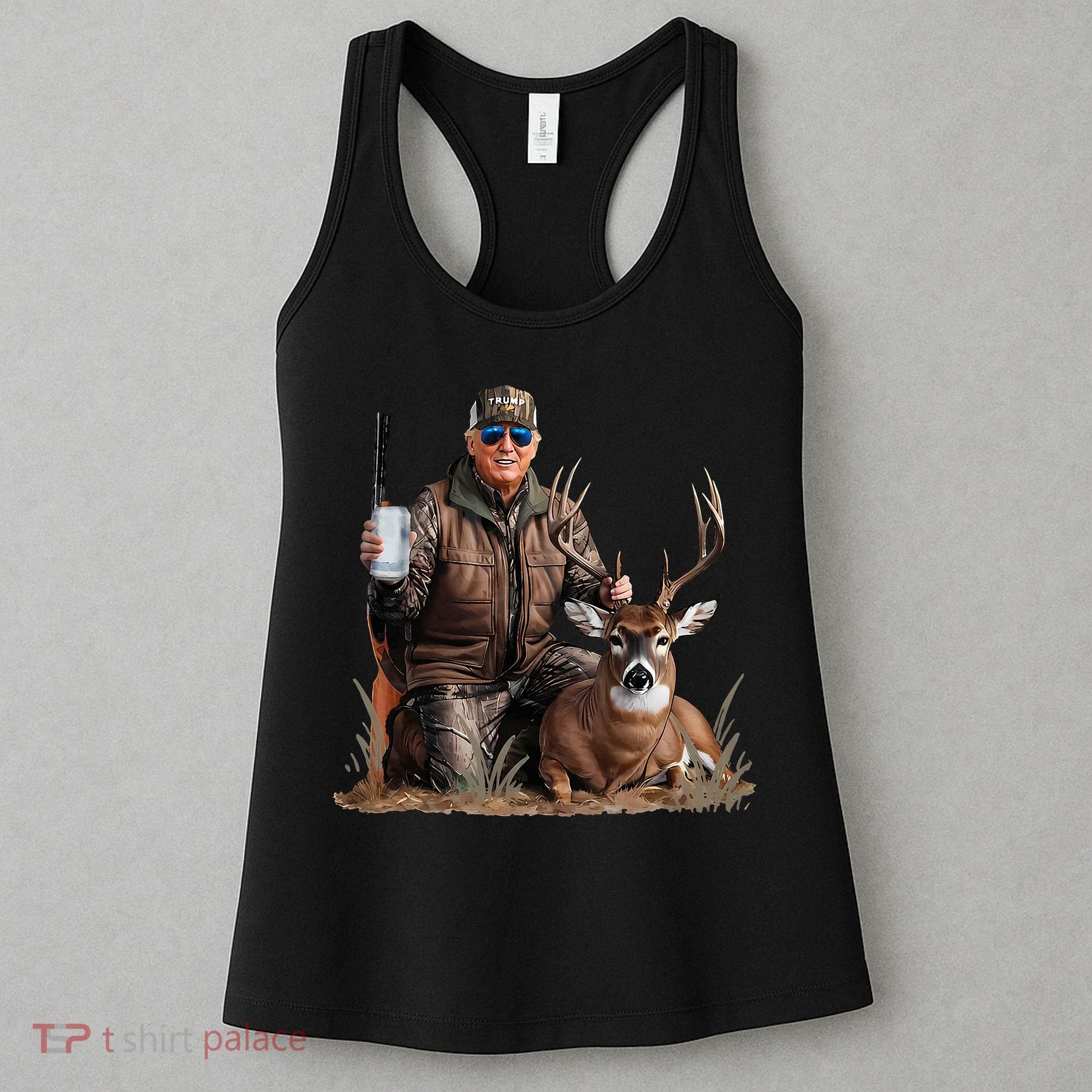 Trump Deer Hunting Donald Trump Old School Camouflage Women's Tank Top
