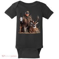Trump Deer Hunting Donald Trump Old School Camouflage Baby Bodysuit thumb 0