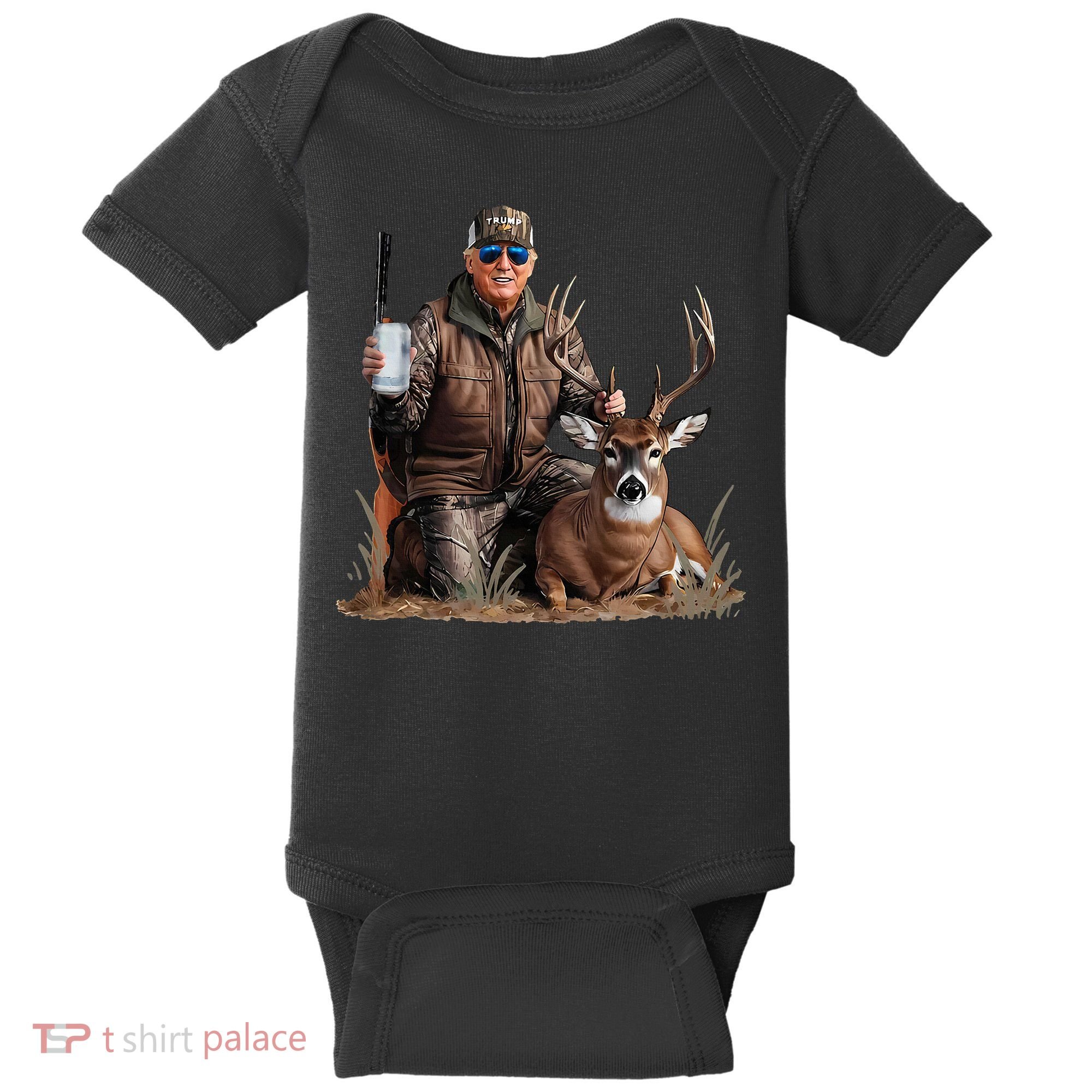 Trump Deer Hunting Donald Trump Old School Camouflage Baby Bodysuit