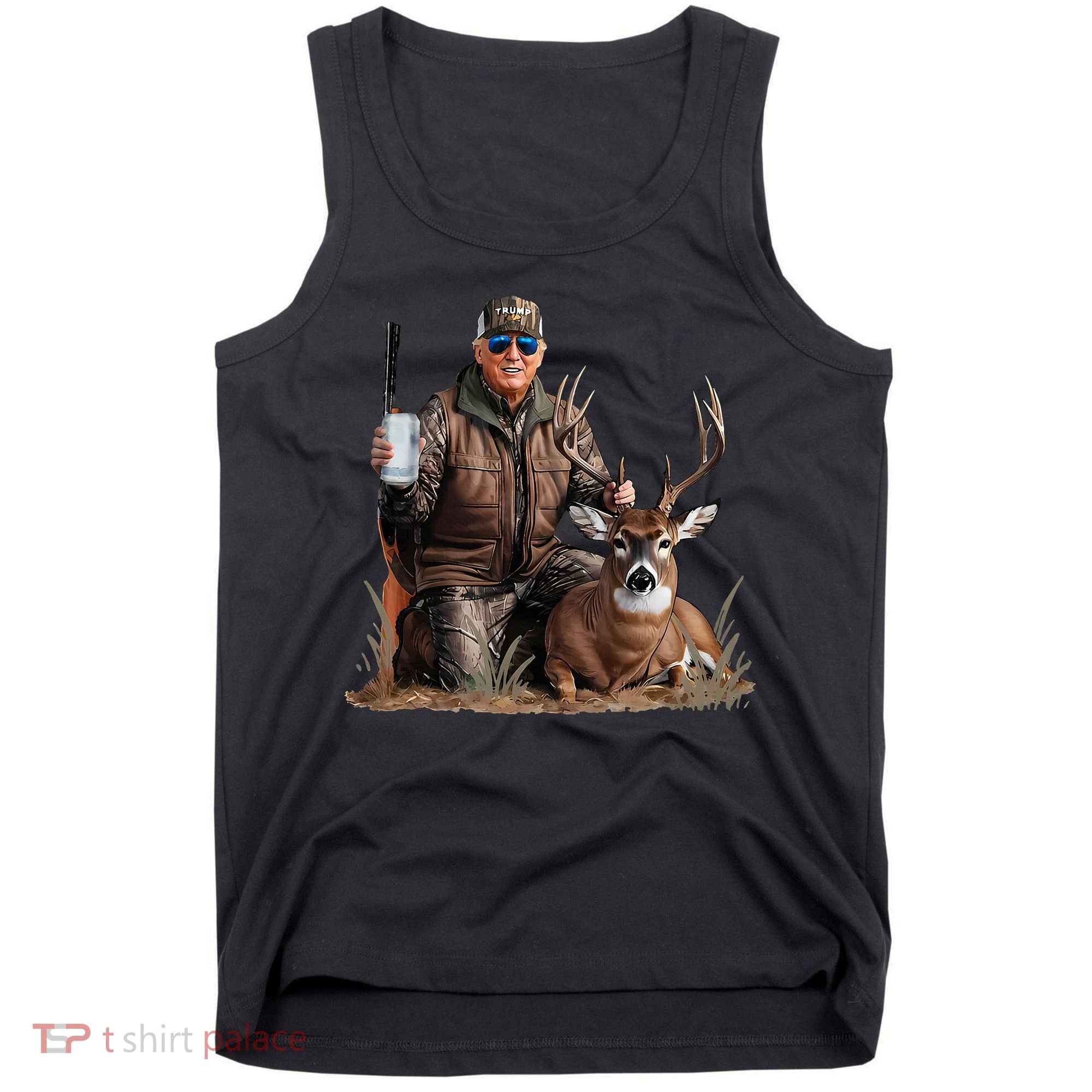 Trump Deer Hunting Donald Trump Old School Camouflage Tank Top