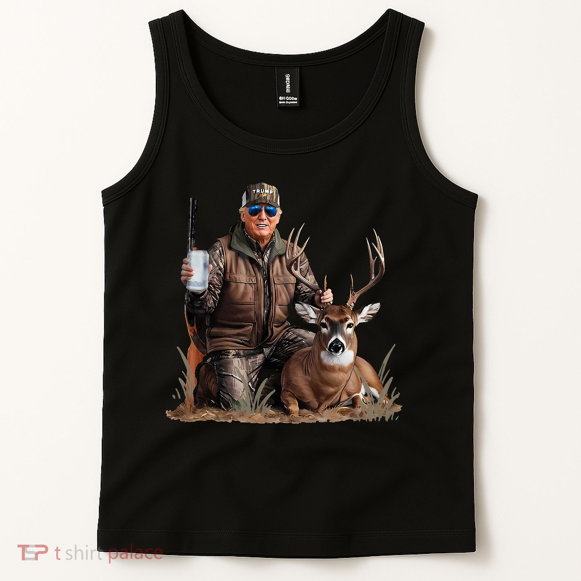 Trump Deer Hunting Donald Trump Old School Camouflage Tank Top