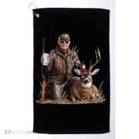 Trump Deer Hunting Donald Trump Old School Camouflage Golf Towel thumb 0