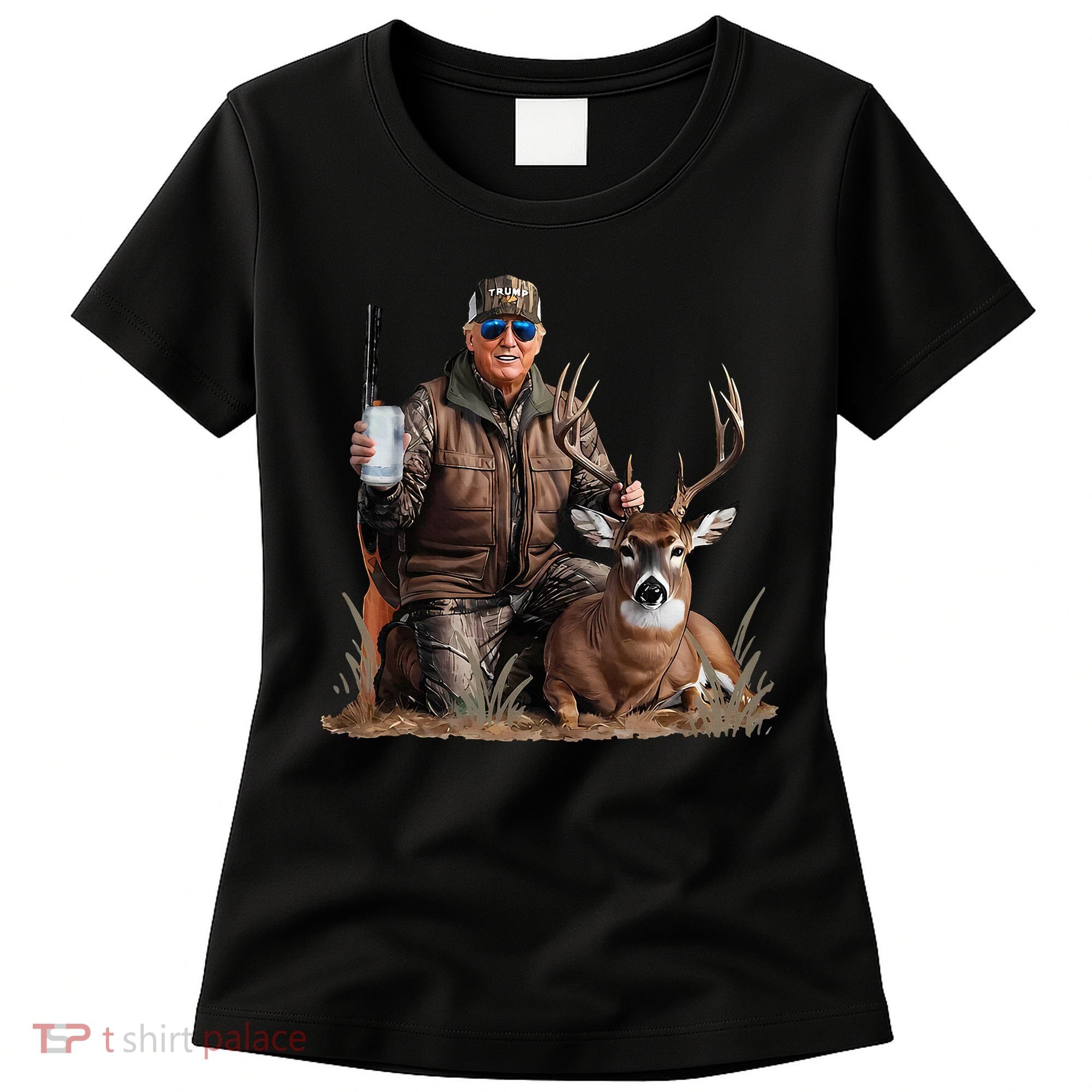 Trump Deer Hunting Donald Trump Old School Camouflage Women's T-Shirt