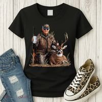 Trump Deer Hunting Donald Trump Old School Camouflage Women's T-Shirt thumb 3
