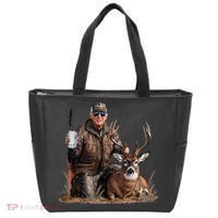Trump Deer Hunting Donald Trump Old School Camouflage Tote Bag thumb 0