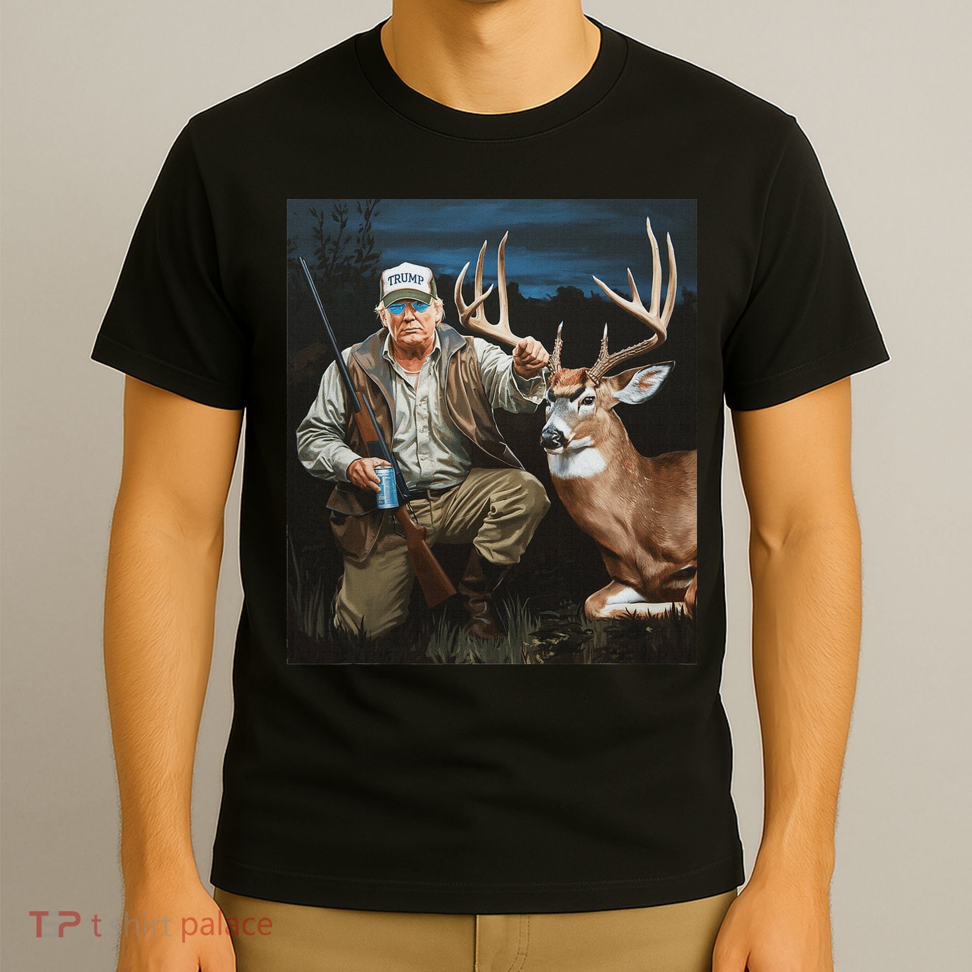 Trump Deer Hunting Donald Trump Old School Camouflage T-Shirt