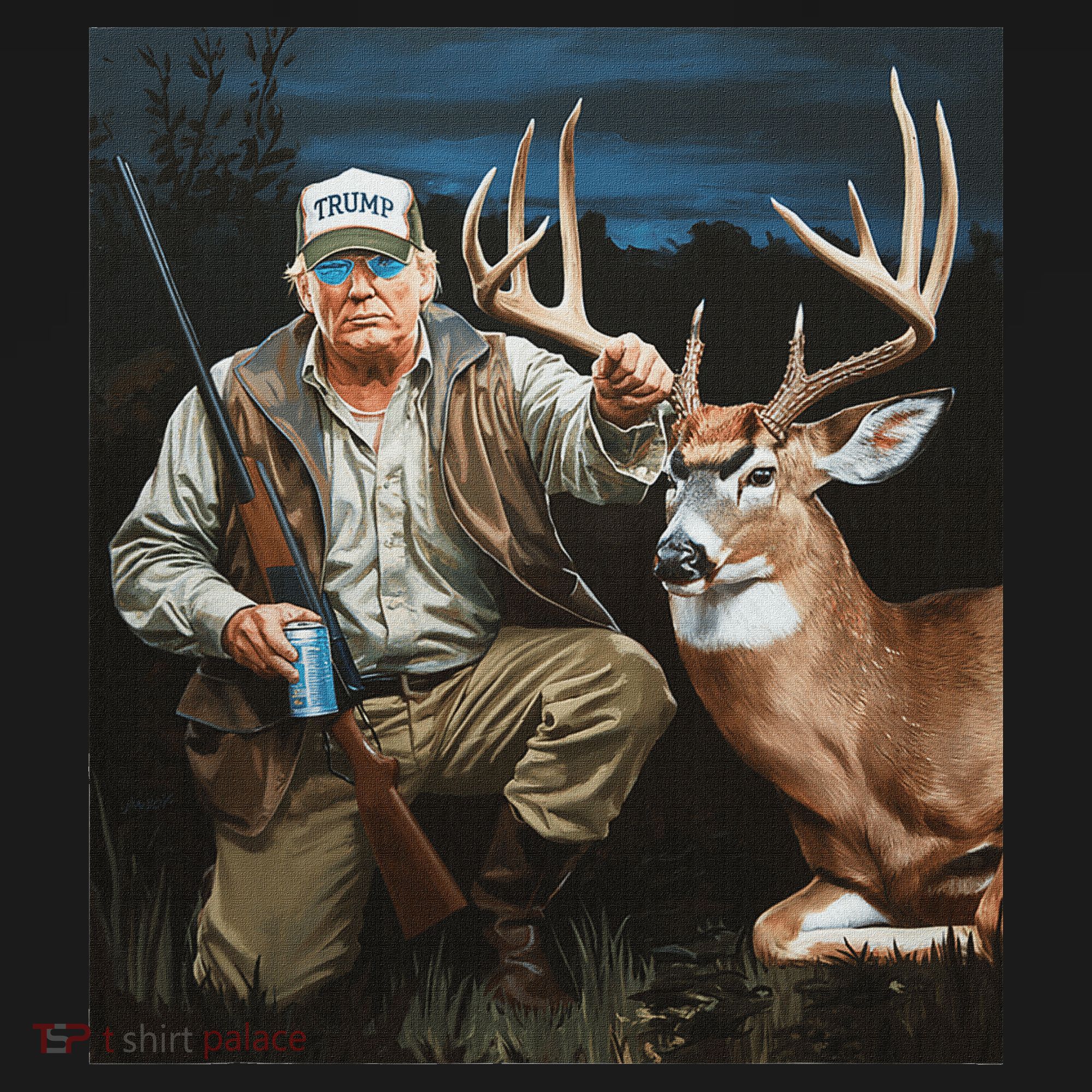 Trump Deer Hunting Donald Trump Old School Camouflage T-Shirt
