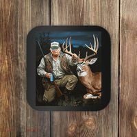 Trump Deer Hunting Donald Trump Old School Camouflage Coaster thumb 0