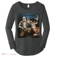 Trump Deer Hunting Donald Trump Old School Camouflage Women's Perfect Tri Tunic Long Sleeve Shirt thumb 0