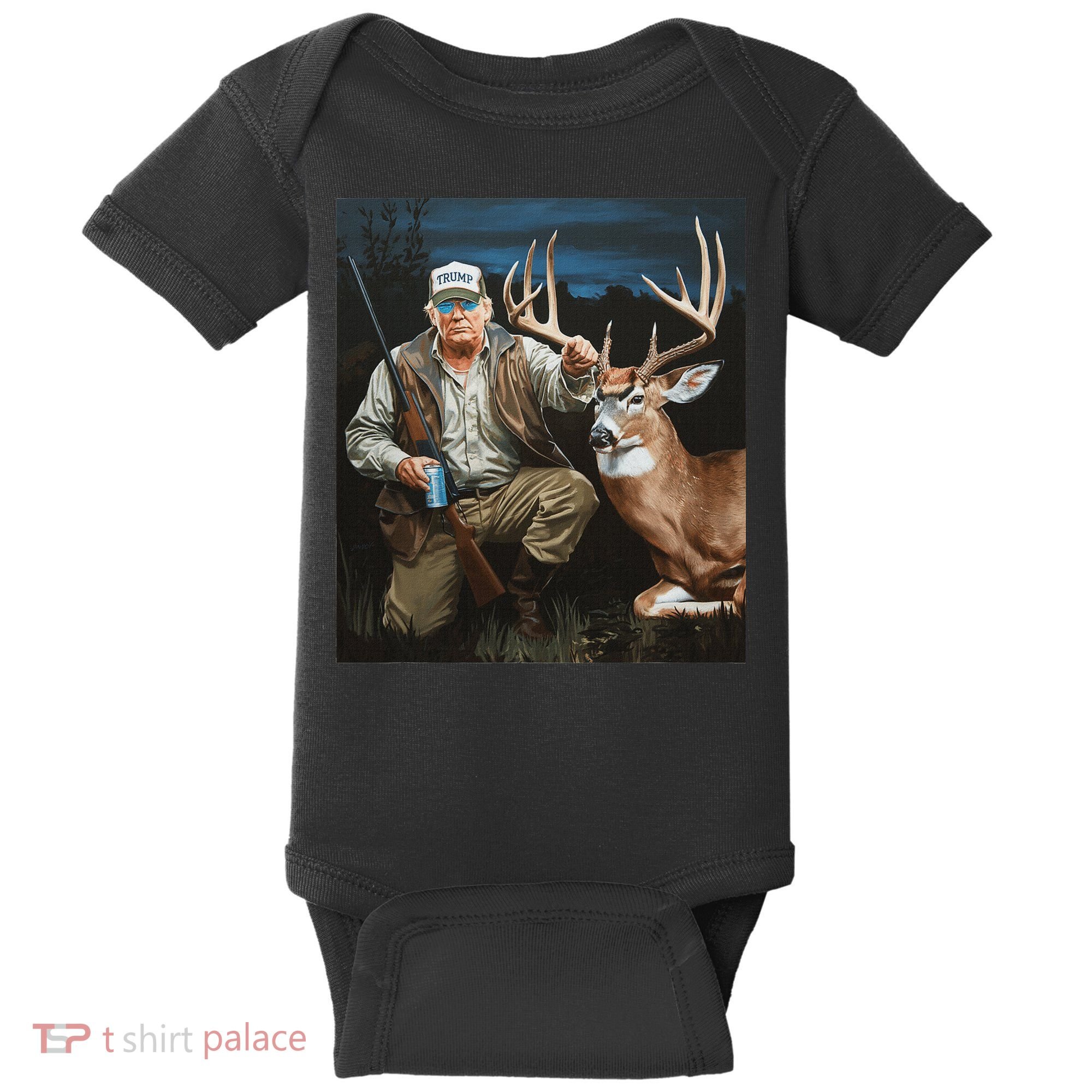 Trump Deer Hunting Donald Trump Old School Camouflage Baby Bodysuit