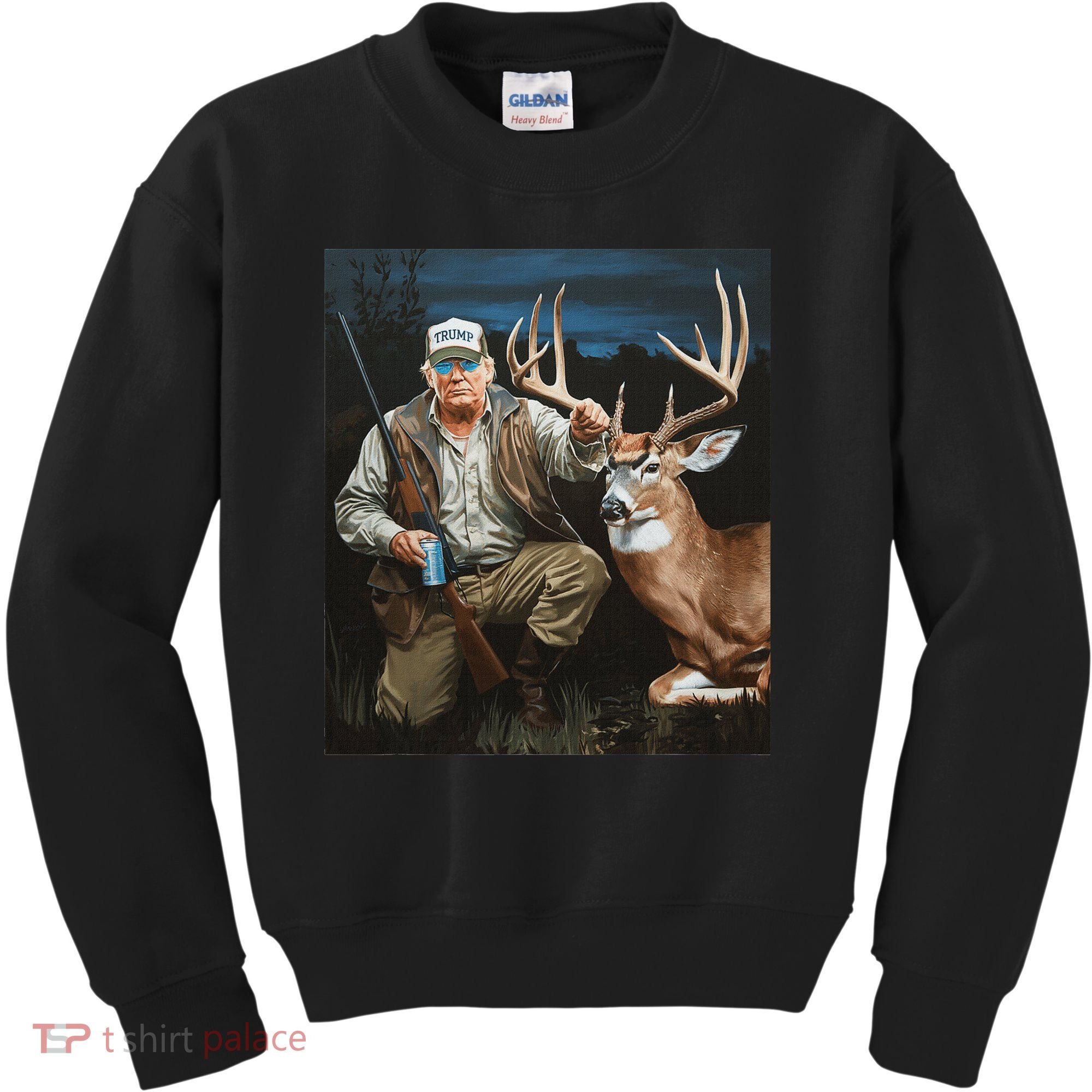 Trump Deer Hunting Donald Trump Old School Camouflage Kids Sweatshirt
