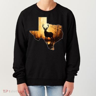 Texas Deer Hunter Forest Silhouette Texan Wildlife Lover  Women's Sweatshirt
