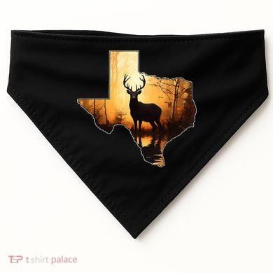 Texas Deer Hunter Forest Silhouette Texan Wildlife Lover  USA-Made Doggie Bandana