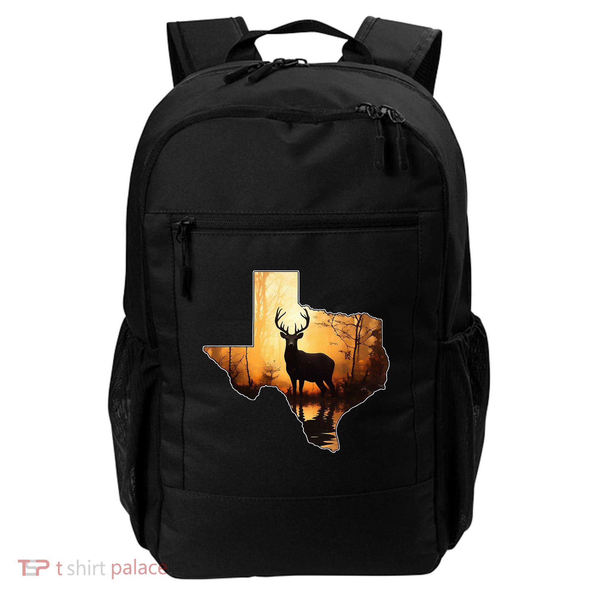Texas Deer Hunter Forest Silhouette Texan Wildlife Lover  Backpack