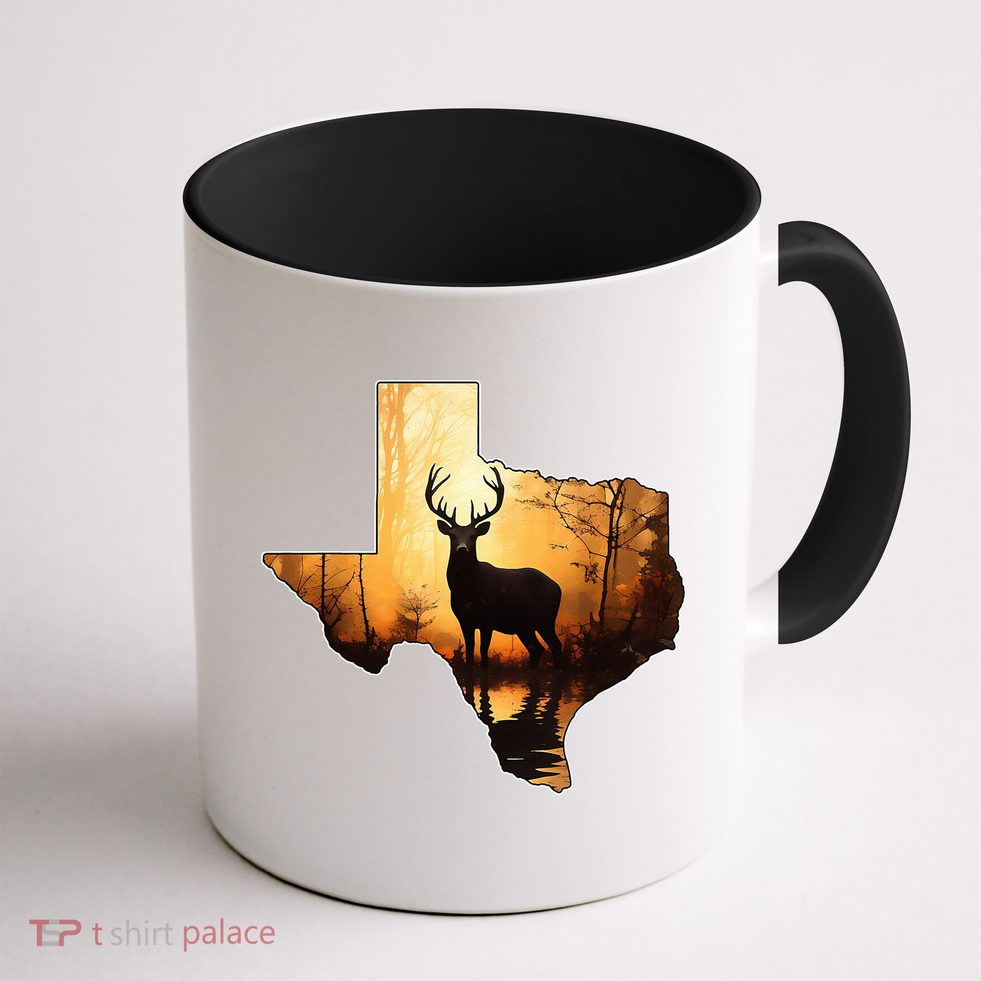 Texas Deer Hunter Forest Silhouette Texan Wildlife Lover  Coffee Mug