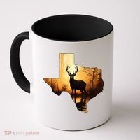 Texas Deer Hunter Forest Silhouette Texan Wildlife Lover  Coffee Mug thumb 0