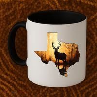 Texas Deer Hunter Forest Silhouette Texan Wildlife Lover  Coffee Mug thumb 2