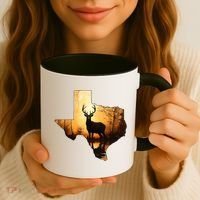 Texas Deer Hunter Forest Silhouette Texan Wildlife Lover  Coffee Mug thumb 3