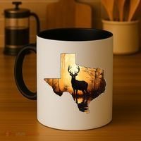 Texas Deer Hunter Forest Silhouette Texan Wildlife Lover  Coffee Mug thumb 4