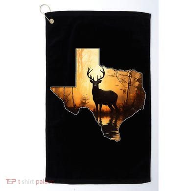 Texas Deer Hunter Forest Silhouette Texan Wildlife Lover  Golf Towel