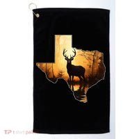 Texas Deer Hunter Forest Silhouette Texan Wildlife Lover  Golf Towel thumb 0