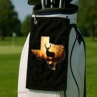 Texas Deer Hunter Forest Silhouette Texan Wildlife Lover  Golf Towel thumb 2