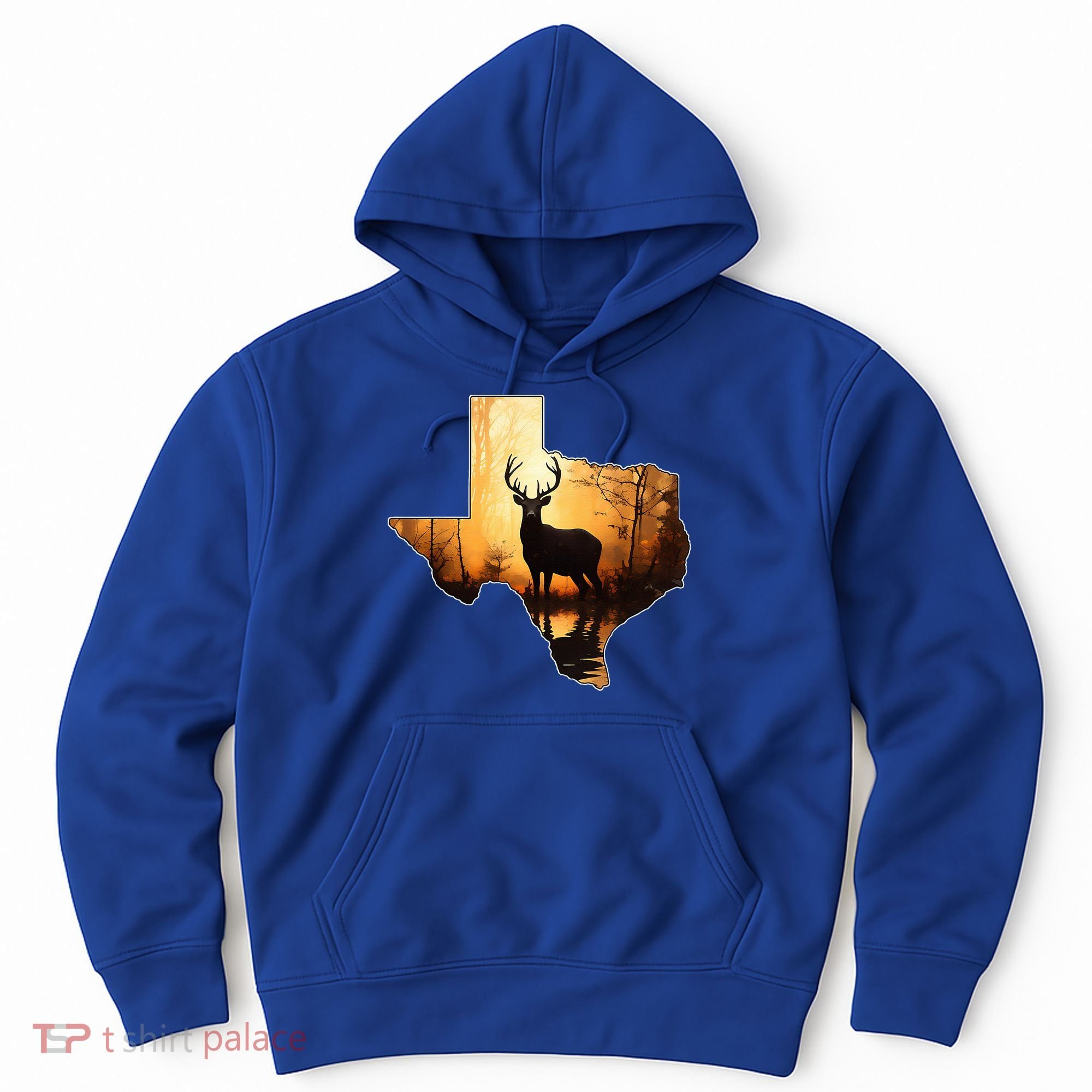 Texas Deer Hunter Forest Silhouette Texan Wildlife Lover  Hoodie