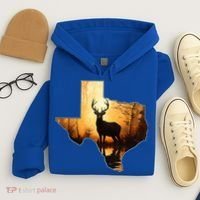 Texas Deer Hunter Forest Silhouette Texan Wildlife Lover  Hoodie thumb 4