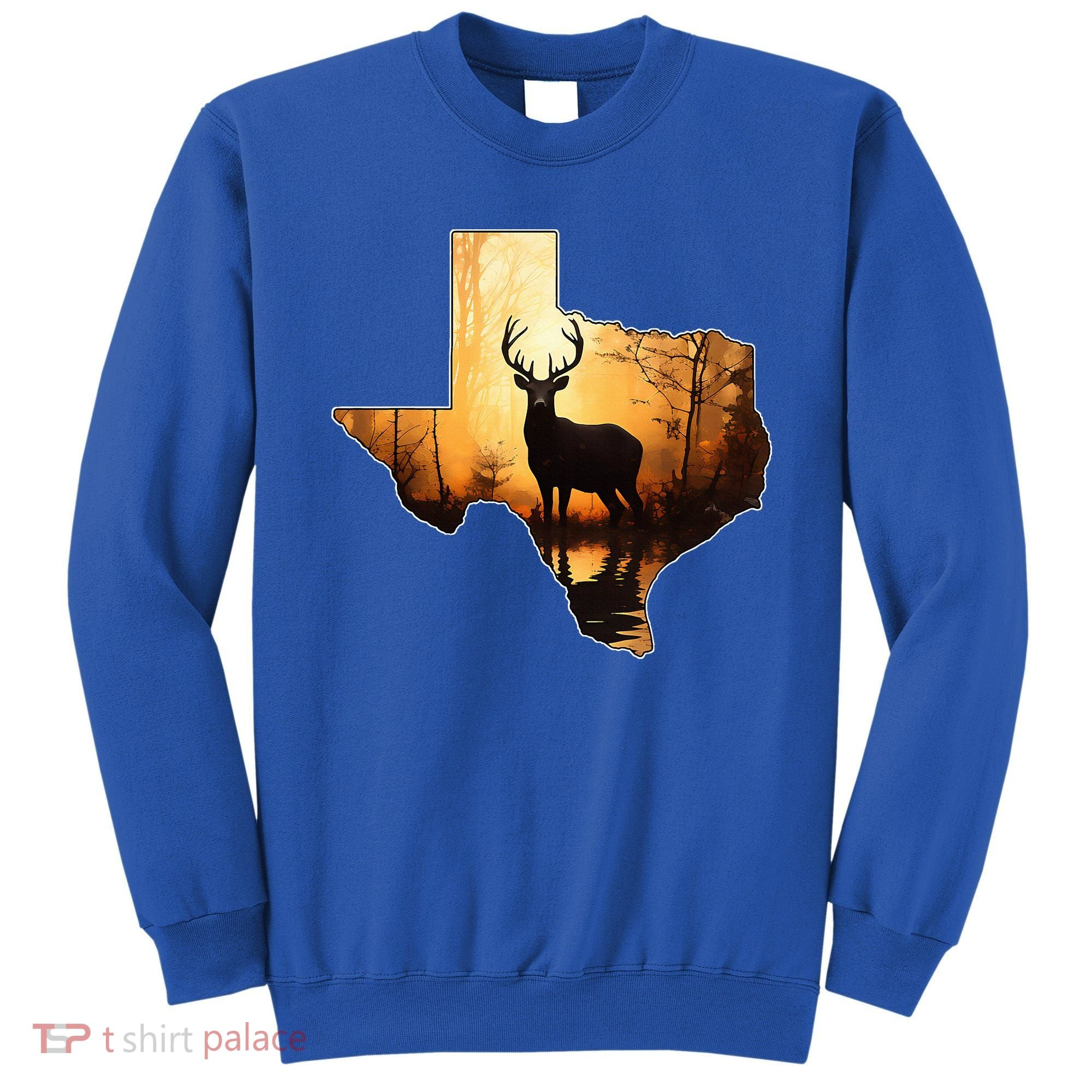 Texas Deer Hunter Forest Silhouette Texan Wildlife Lover  Sweatshirt
